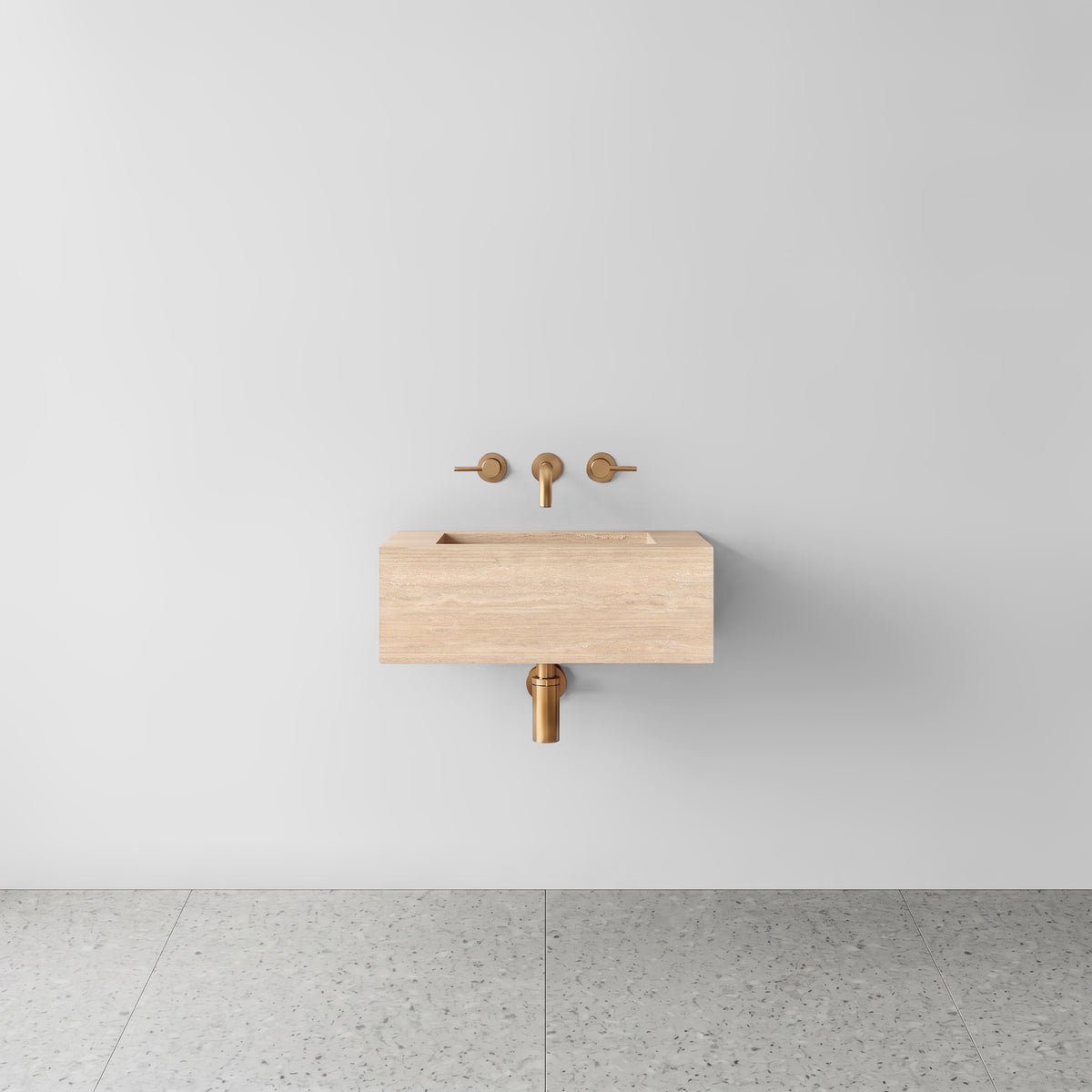 Beige Travertine Powder Room Basin - Mini