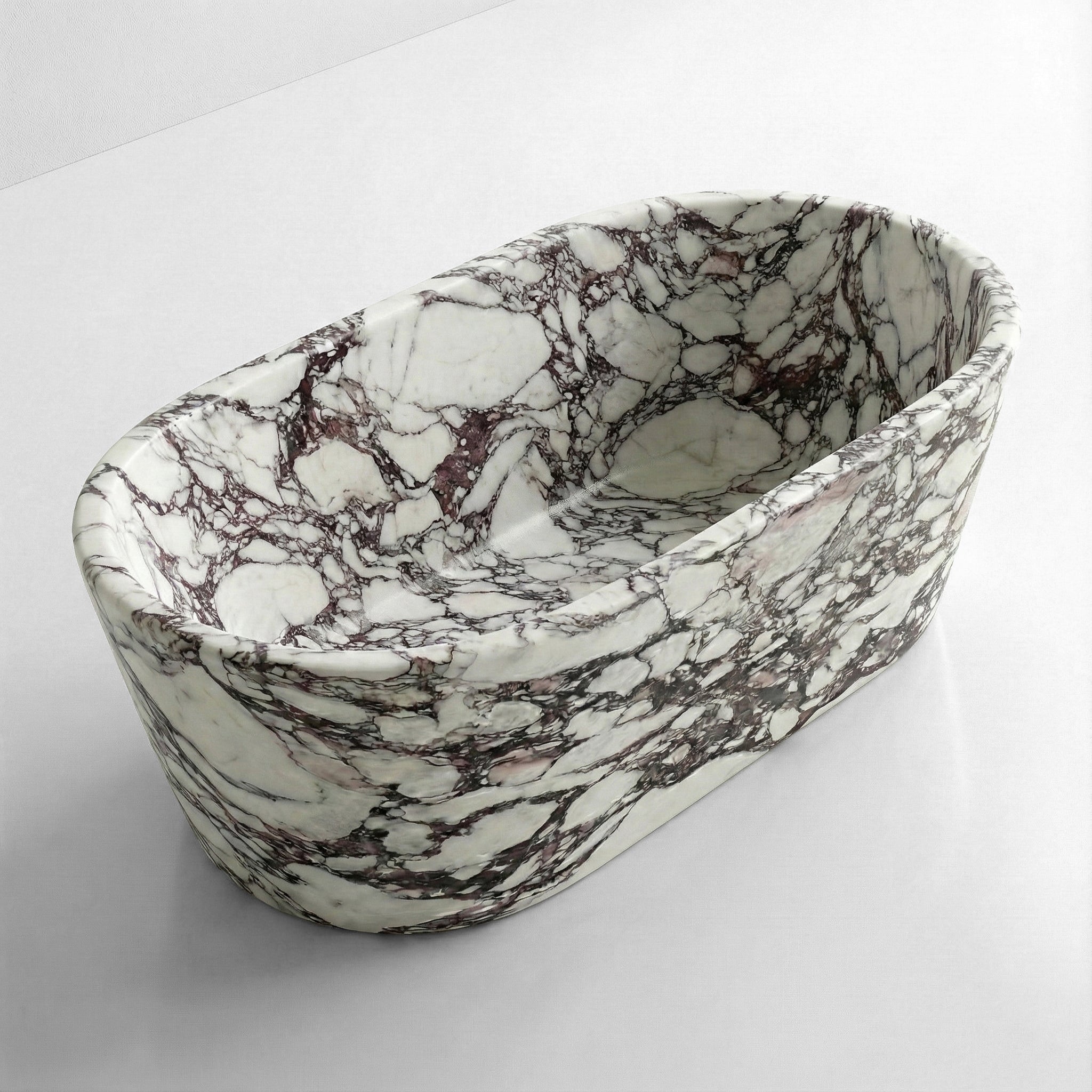Calacatta Viola Freestanding Bathtub - Tapered