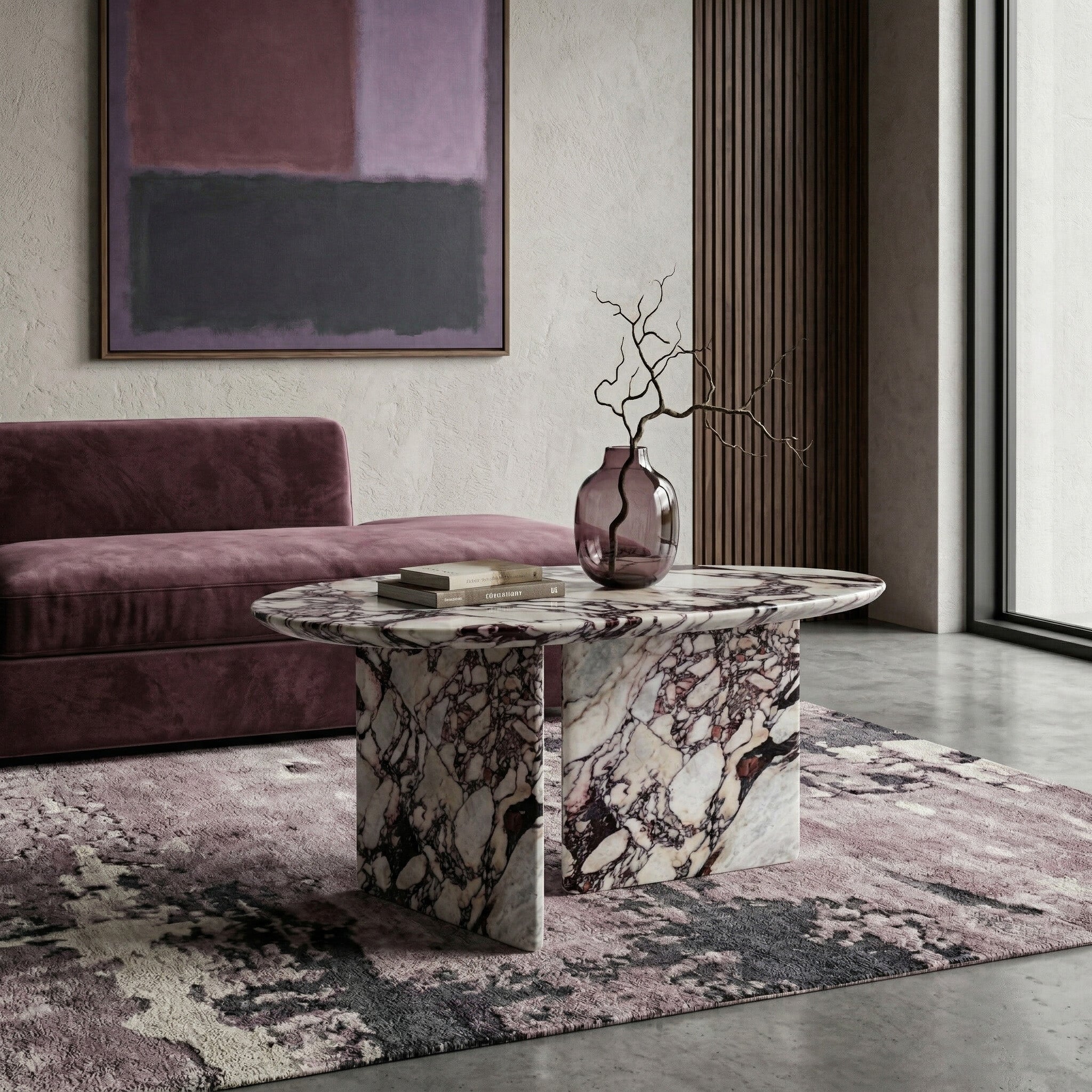 Calacatta Viola Marble Coffee Table - Pebble – GustavDesign