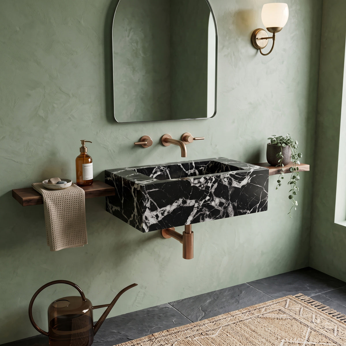 Grand Antique Marble Powder Room Basin - Mini