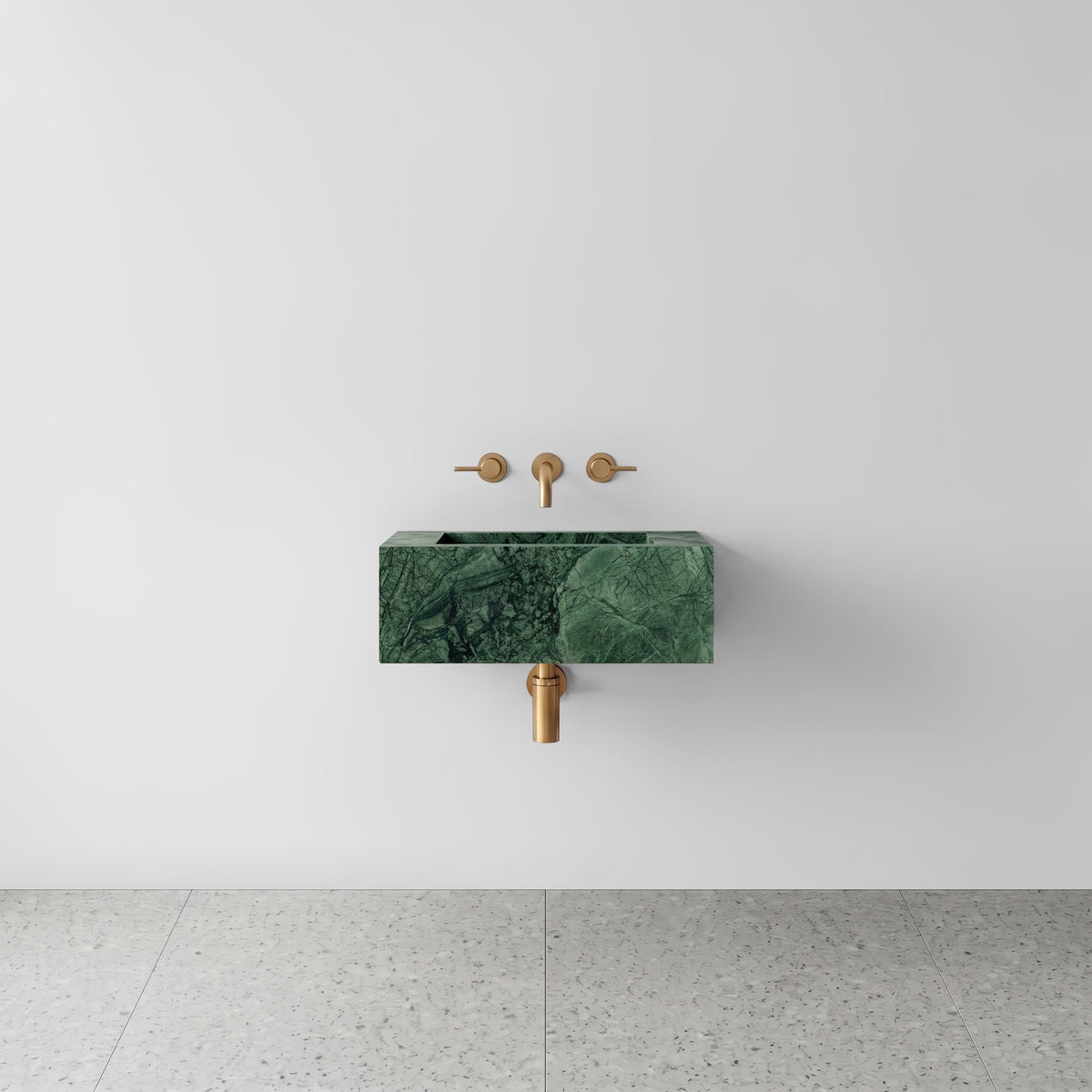 Green Guatemala Marble Powder Room Basin - Mini