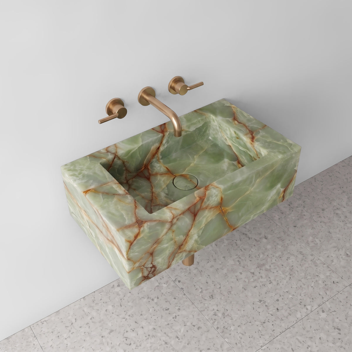 Green Onyx Powder Room Basin - Mini
