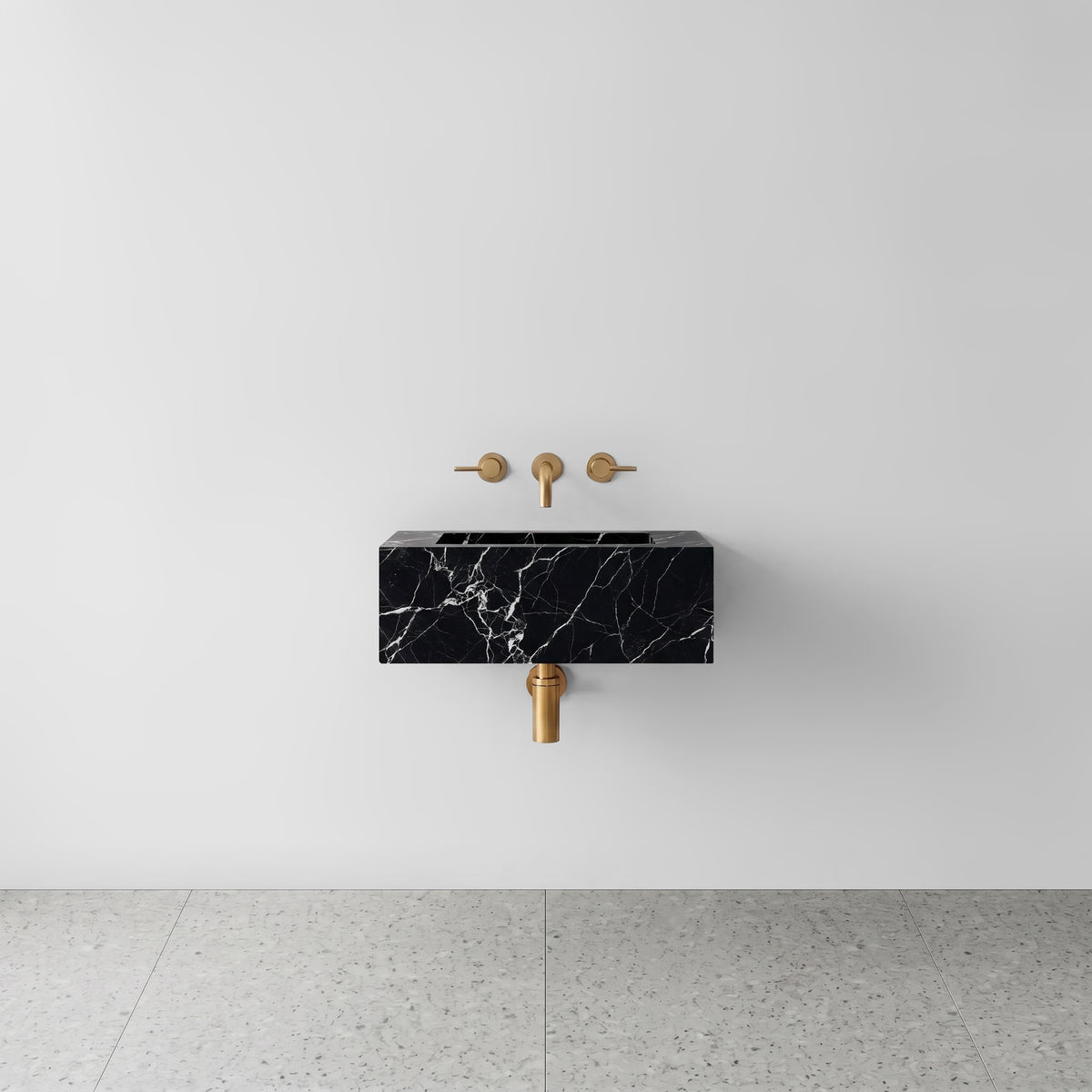 Nero Marquina Marble Powder Room Basin - Mini