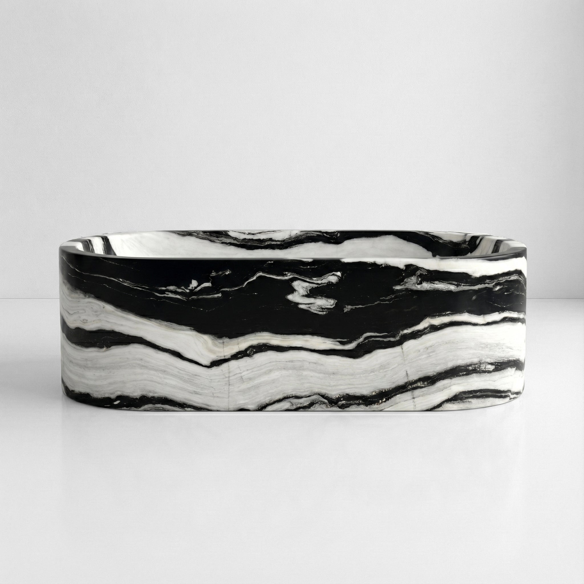Panda Marble Freestanding Bathtub - Elliptical