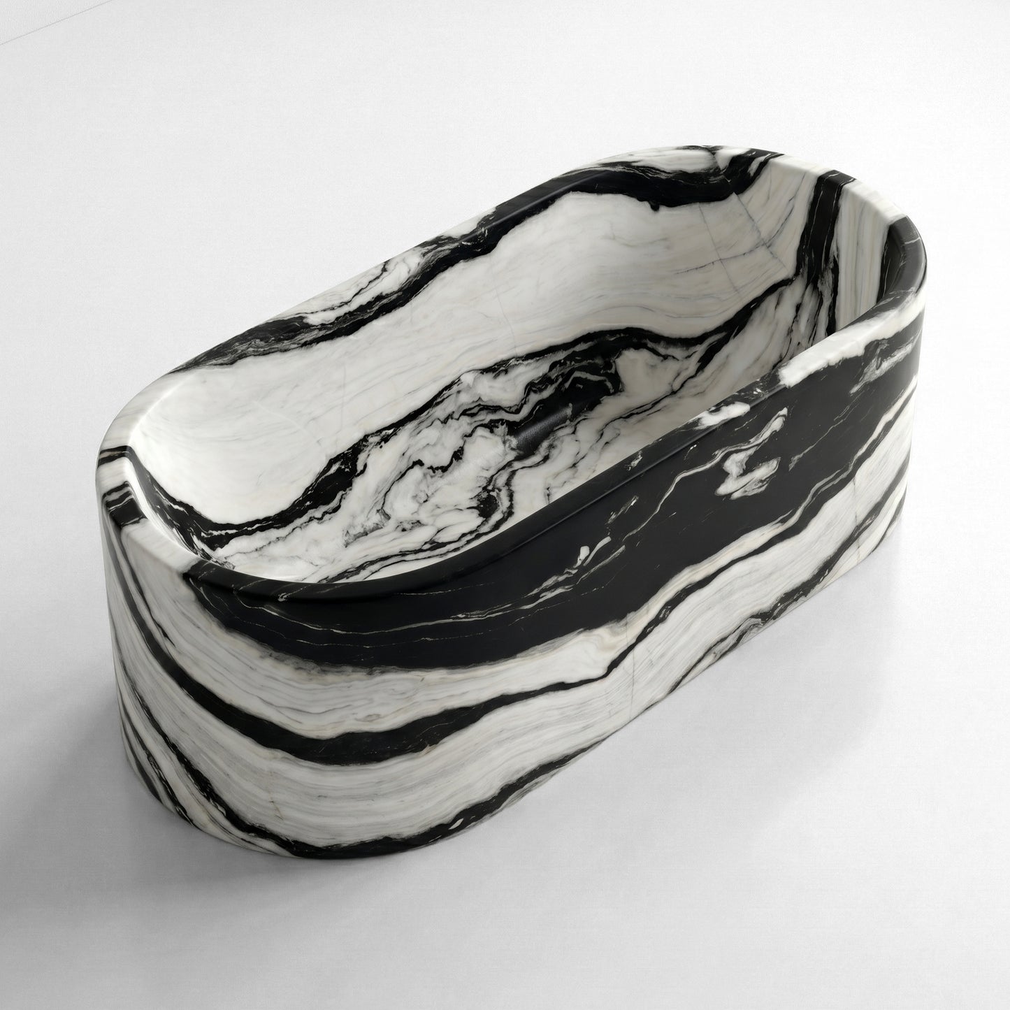Panda Marble Freestanding Bathtub - Elliptical