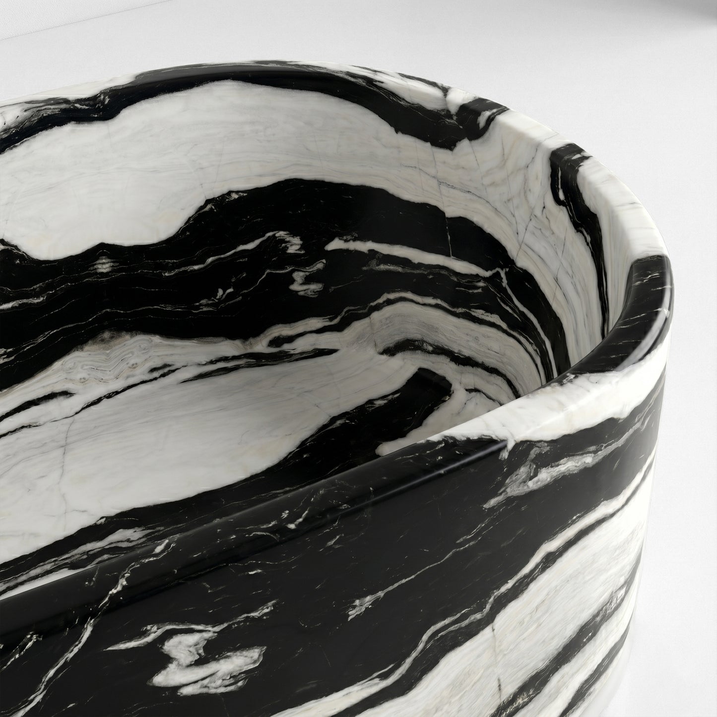 Panda Marble Freestanding Bathtub - Elliptical
