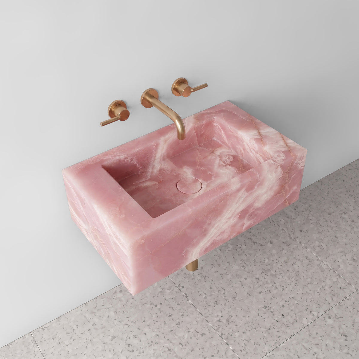 Pink Onyx Powder Room Basin - Mini