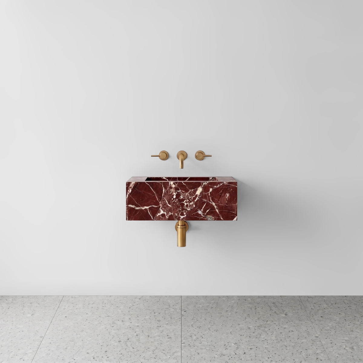 Rosso Levanto Marble Powder Room Basin - Mini