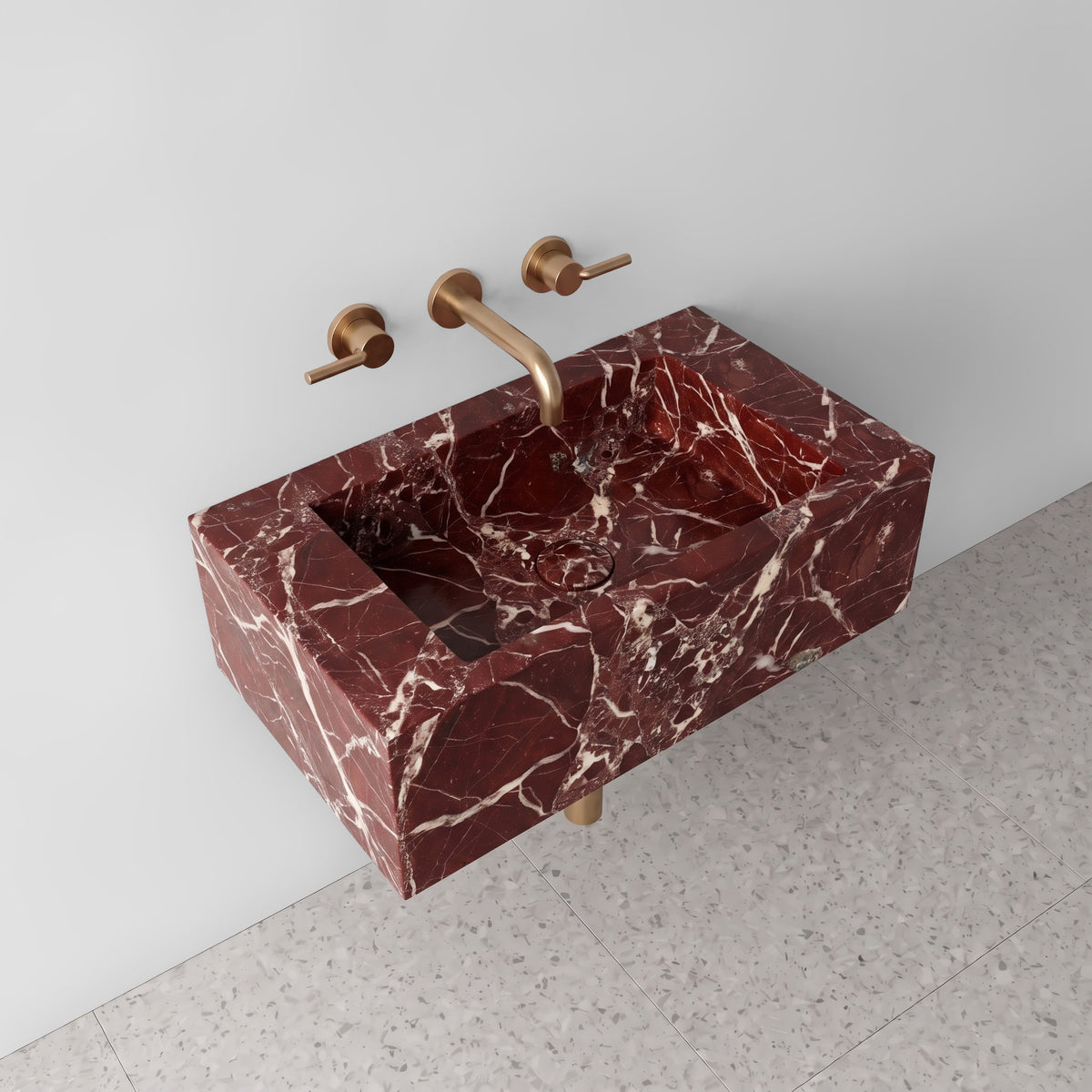 Rosso Levanto Marble Powder Room Basin - Mini